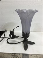 Purple Frosted Tulip Shade Night Lamp Light