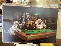 8x12 metal dogs playing pool sign**