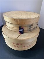 Vintage Round Cheese Boxes 15" Dia 5"H