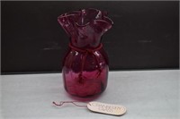 Pilgrim Glass Cranberry Vase