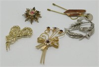 5 Vintage Brooch Pins