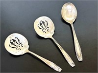 Three Sterling Silver Serving Spoons by Wallace