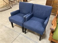 Pair of Blue Lounge Chairs PU ONLY