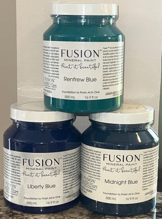 3 Fusion Mineral Furniture Paint Jars - Sealed!