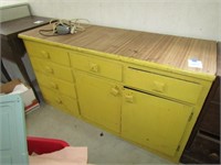 MUSTARD PAINTED CABINET BASE