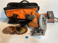 Ridgid Circular Saw, Charger, Battery, Bag, WORKS