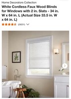 White Cordless Faux Wood Blinds