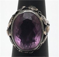 Sterling Silver Purple Stone Ring