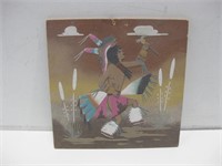 12"x 12" Signed Sand Painting Observed Wear