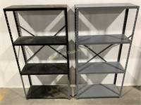(2) 4-Tier Metal Standing Shelves