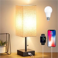 GGOYING Bedside Table Lamp, Pull Chain Table Lamp