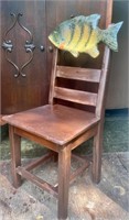 Handmade Wood Chairs with Fish Design 2
