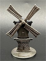 Sterling Silver Miniature Windmill Figurine with