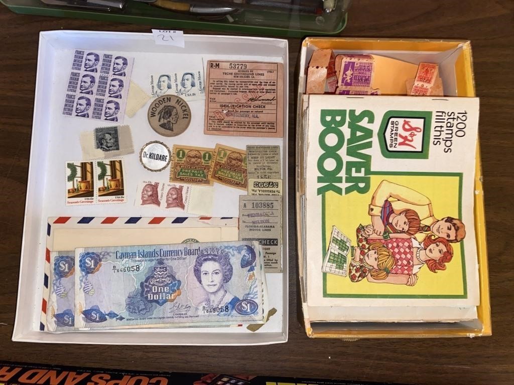 VINTAGE STAMPS & SOME FOREIGN CURRENCY