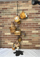 COLLECTION OF LONGABERGER BASKETS AND STAND