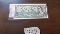 1954 Canada One Dollar bill