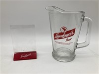 Glass Leinekugel’s pitcher and menu holder