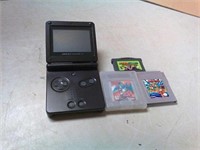 Nintendo game boy advance with 3 games