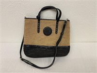 Brighton Burlap & Leather Handbag