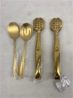 OGORI Gold Serving Utensils Tong & Spoon