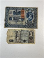 Currency from Austria and Poland