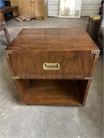 22+18+24in. End table w/ brass accents