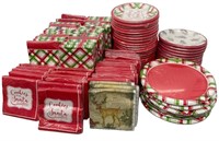 Box of NEW Holiday Paper Plates/Napkins