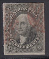 US Stamps #17 used with faults, CV $260