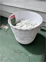 Planter & Small White Stones