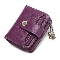 SMALL LEATHER WALLET PURPLE