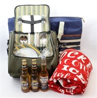 Cooler & Luncheon Packs with Beer & Blanket