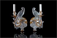 PAIR OF FRENCH PERROQUET WALL APPLIQUES SCONCES