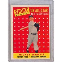 1958 Topps Mickey Mantle Allstar Sharp Card