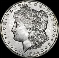1893-O US Morgan Silver Dollar AU+ Key Date, Rare