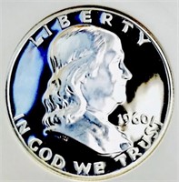 RARE GEM 1960 US JEFFERSON SILVER HALF DOLLAR COIN