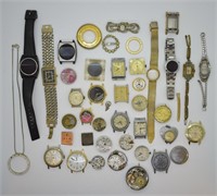 Large Lot of Misc. Vintage Wrist Watches & Parts
