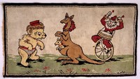 Child's rug - Bear, Clown, Kangaroo, 22" x 39"