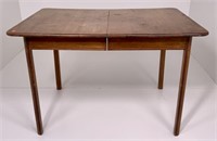 Pine breakfast table, beaded legs, ca 1940s,