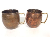 (2) Hammered Copper Mugs