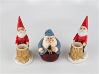 Lot of 3 Ceramic Santas-See Pictures