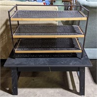 (FG) Collapsible Metal Rack and End Table.