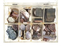 Lucite Case w Agate & Other Slices
