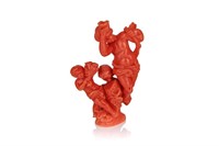 CARVED CORAL TRAPANI FIGURE