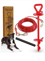 (New) 25 Ft Dog Tie Out Cable and Stake - Dog