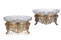 FINE FRENCH SILVER GILT & GLASS SWEETMEAT BASKETS