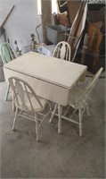 White Drop Leaf Table and Chairs
