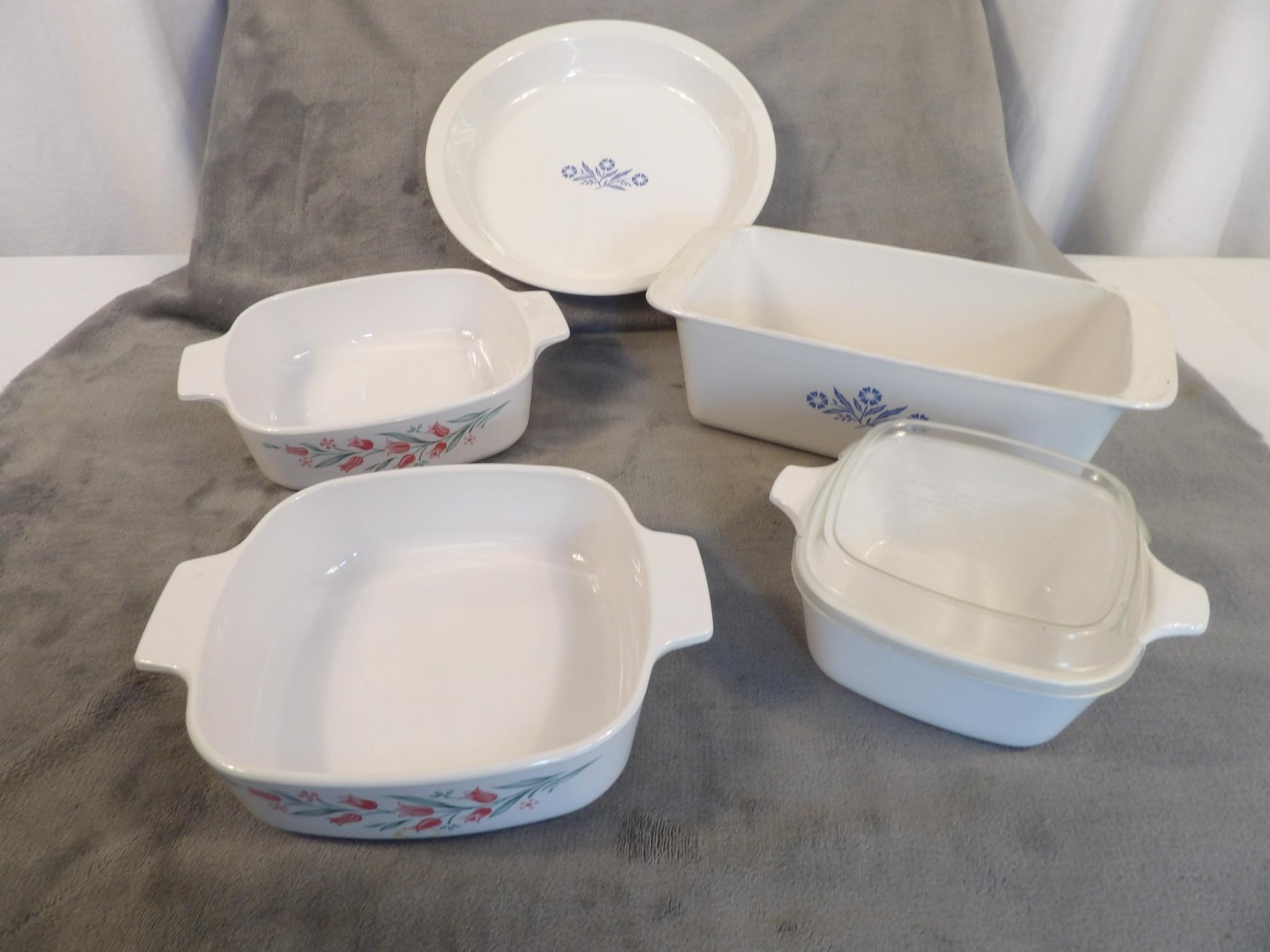 Corningware Cornflower, White and Rosemary