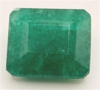 (KK) Green Jadeite Gemstone - Emerald Cut - 17.96