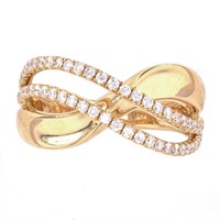 Infinity Diamond 14k Gold Custom Pave Ring