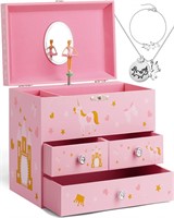 Ballerina & Unicorn Jewelry Box  3 Drawers
